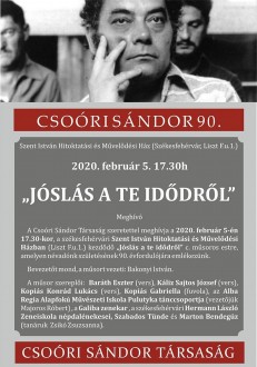 „Jóslás a te idődről” - műsoros est Csoóri Sándor születésének 90. évfordulóján